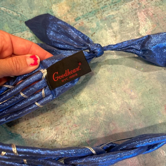 80s Metallic Blue Belt - Picture 7 of 7